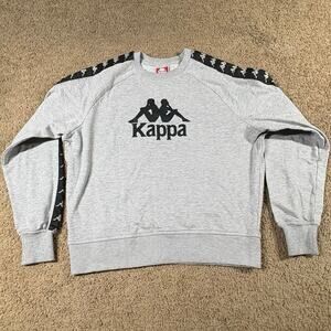 Kappa Authentic Logo Tape Sweatshirt Mens Size XS Gray Athletic Streetwear